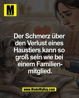 Der Schmerz über 
den Verlust eines 
Haustiers kann so 
groß sein wie bei 
einem Familien-
mitglied.