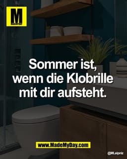 Sommer ist, 
wenn die Klobrille 
mit dir aufsteht. 