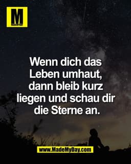 Wenn dich das 
Leben umhaut, 
dann bleib kurz 
liegen und schau dir 
die Sterne an.
