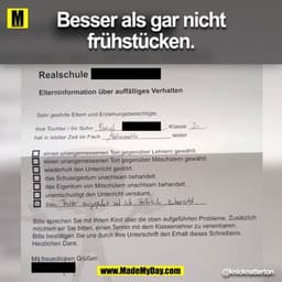 Besser als gar nicht frühstücken.