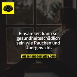 Einsamkeit kann so gesundheitsschädlich sein wie Rauchen und Übergewicht.
