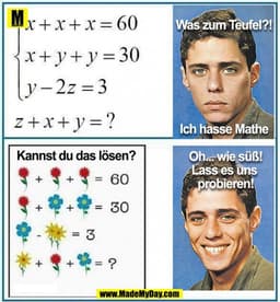 Was zum Teufel?!
Ich hasse Mathe
Kannst du das lösen?
Oh... wie süß!
Lass es uns probieren!